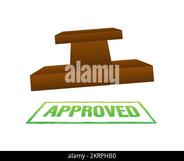 Approved stamp on white background. Vector stock illustration Stock Vector