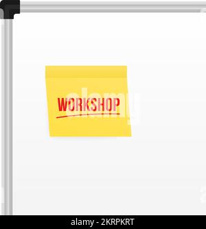 Workshop, Training and social network icon, label. Vector stock illustration Stock Vector