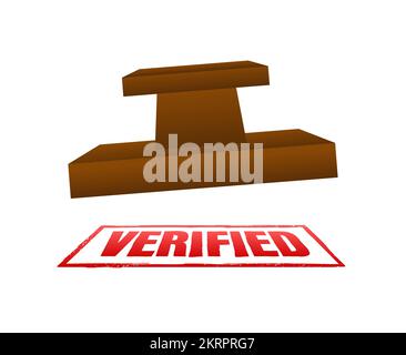 Verified square grunge. Checkmark icon. Vector stock illustration. Stock Vector