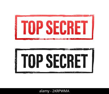 Top secret stamp on white background. Vector stock illustration. Stock Vector