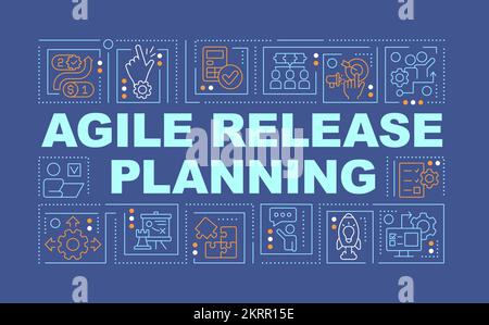 Agile release planning word concepts dark blue banner Stock Vector