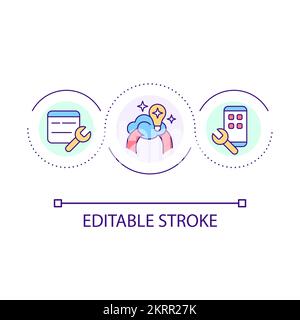 Smartphone adjustment loop concept icon Stock Vector