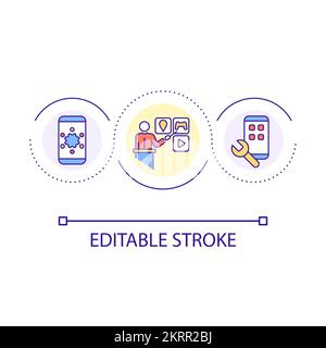 Introducing digital product loop concept icon Stock Vector