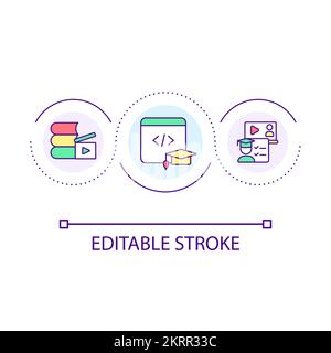 Computer programmer education loop concept icon Stock Vector