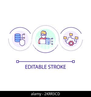 Database management loop concept icon Stock Vector