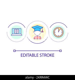 Distance learning loop concept icon Stock Vector