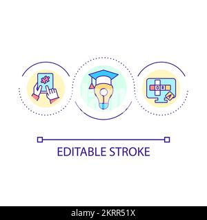 Solve logical issue loop concept icon Stock Vector