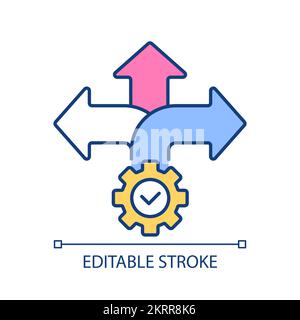 Choosing right option RGB color icon Stock Vector