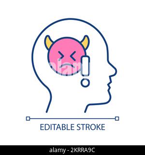 Negative self talk RGB color icon Stock Vector