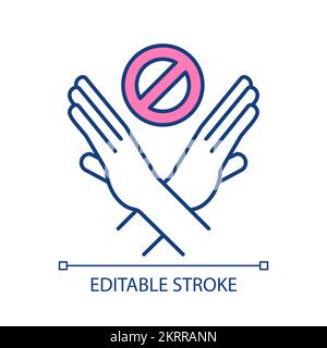 Crossed hands gesture RGB color icon Stock Vector