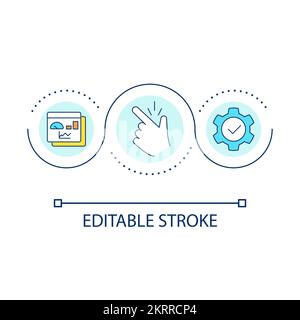 Statistical data optimization loop concept icon Stock Vector