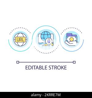 Purchase domain name loop concept icon Stock Vector