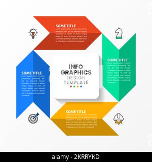 Infographic template with icons and 4 options or steps. Can be used for workflow layout, diagram, banner, webdesign. Vector illustration Stock Vector