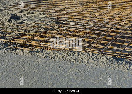 Concreting a floor slab of a home Stock Photo