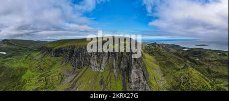 Aerial panoramic view of the scotish highlands Isle of Skye in northern Scotland Hebrides Islands Stock Photo