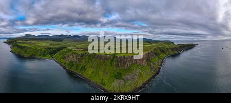 Aerial panoramic view of the scotish highlands Isle of Skye in northern Scotland Hebrides Islands Stock Photo