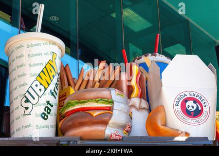 Las Vegas, USA - 24 April 2012: Larger than life model of various fast foods that are available at the Weston Resort in Las Vegas. Includes drinks, fr Stock Photo