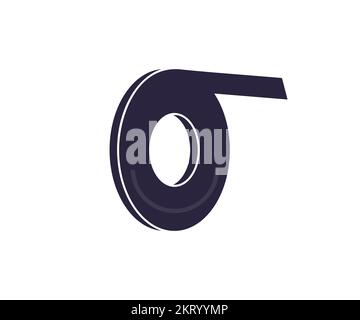 Roll of brown parcel tape, sticky tape logo design. One roll of silver cloth duct tape on white background vector design and illustration. Stock Vector