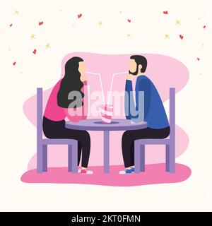 lovers couple dating characters scene Stock Vector