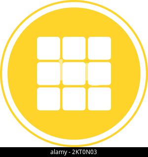Yellow options icon, expand options icon, options button Stock Vector