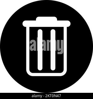 Trash can icon in black and white, delete button Stock Vector