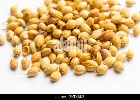 A close up of  dried coriander seeds Stock Photo