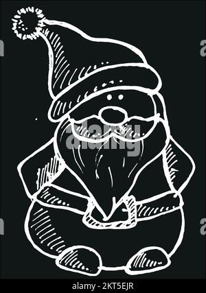 Santa Claus icon freehand drawn Stock Vector