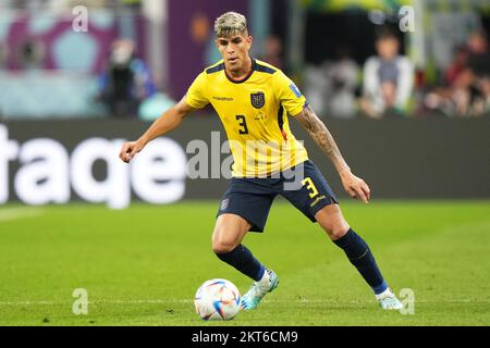 Doha, Qatar. 29th Nov, 2022. Piero Hincapie of Ecuador during the FIFA World Cup Qatar 2022 match, Group A, between Ecuador and Senegal played at Khalifa International Stadium on Nov 29, 2022 in Doha, Qatar. (Photo by Bagu Blanco/PRESSIN) Credit: Sipa USA/Alamy Live News Stock Photo