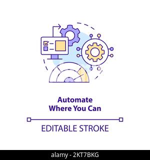 Automation impact on speed concept icon Stock Vector