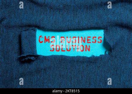 Inspiration showing sign Cms Business Solution, Business overview software application use to create and manage website Stock Photo