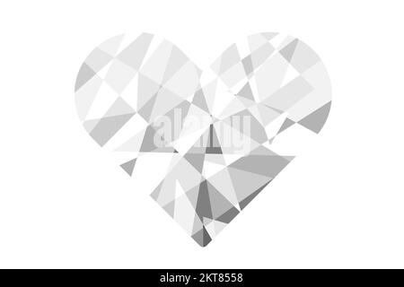Heart shape diamond icon symbol. Vector illustration Stock Vector