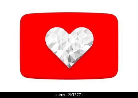 Heart shape diamond icon symbol. Social network app icon. Vector illustration Stock Vector