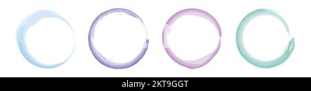 Set of colored grunge circles. Round shapes on a white background. Vector illustration Stock Vector