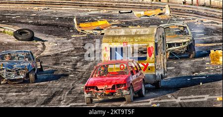 Matchams Raceway Caravan demolition derby - banger racing - at Ringwood Raceway ...