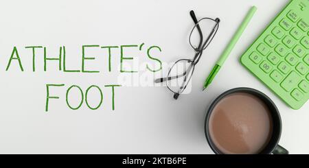 Conceptual display Athlete's Foot, Word Written on a fungus infection of the foot marked by blisters Stock Photo