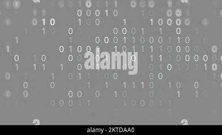 Background from set of binary code. Animation. Changing program code from zero and one. Software in form of binary code. Computer background from bina Stock Photo