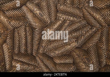 Wood patterned background carved on the cnc machine Stock Photo