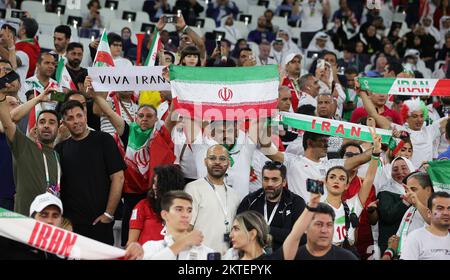 Doha, Katar. 29th Nov, 2022. firo : 11/29/2022, Football, Soccer, FIFA WORLD CUP 2022 QATAR, World Cup 2022 Qatar, World Cup 2022 Qatar, Group stage, Group B, Match 34, Iran - USA fans Iran Credit: dpa/Alamy Live News Stock Photo