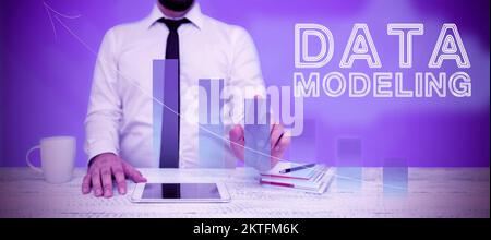 Conceptual display Data Modeling, Word for process of transferring data between data storage systems Stock Photo