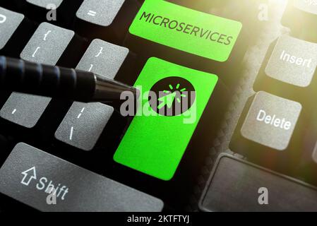 Conceptual display Microservices, Word Written on Software development ...