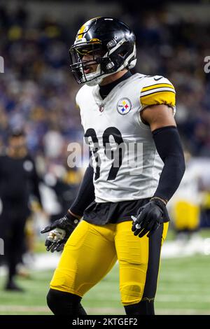 November 28, 2022: Pittsburgh Steelers linebacker Myles Jack (51) makes  tackle on Indianapolis Colts wide receiver Michael Pittman Jr. (11) during  NFL game in Indianapolis, Indiana. John Mersits/CSM Stock Photo - Alamy