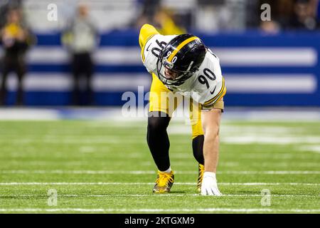 November 28, 2022: Pittsburgh Steelers linebacker Myles Jack (51) makes  tackle on Indianapolis Colts wide receiver Michael Pittman Jr. (11) during  NFL game in Indianapolis, Indiana. John Mersits/CSM Stock Photo - Alamy