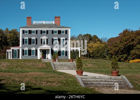 The Codman estate against deep blue sky. Lincoln, Massachusetts Stock Photo