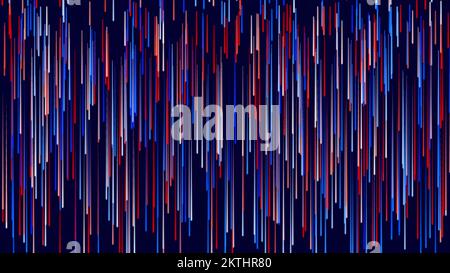 Rain animation background with stripes. Motion. Colorful cyber rain on black background. Multi-colored lines create modern rain background. Stock Photo