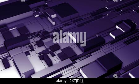 Turquoise and purple background. Motion . Bright rectangles of different sizes in 3d that expand in different directions. High quality 4k footage Stock Photo