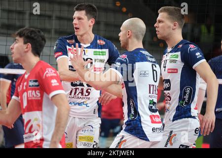 Trento , Italy. 29/11/2022, CEV Men Volley Champions League - Pool D  - ITAS Trentino VS Grupa Azoty ZAKSA. 29th November 2022, BLM Group Arena, Trento , Italy. Stock Photo