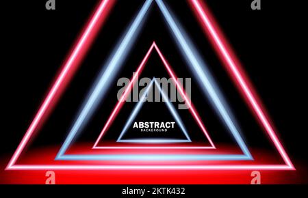 abstract neon effect. digital technology tunnel, Futuristic technology abstract background. 3D rendering Stock Vector