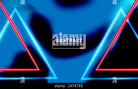 triangle abstract neon effect. digital technology tunnel, Futuristic technology abstract background. 3D rendering Stock Vector