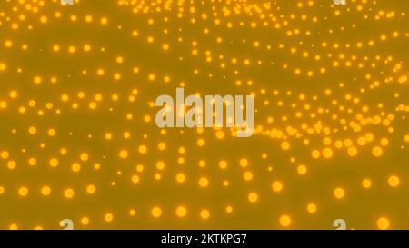 Data field universe of technology particles. Design. Waves of tiny glowing dots moving up and down Stock Photo