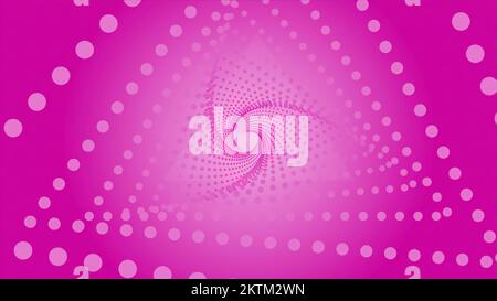Abstract flight inside tunnel of dotted triangles. Motion. Optical illusion of the movement inside colorful corridor Stock Photo